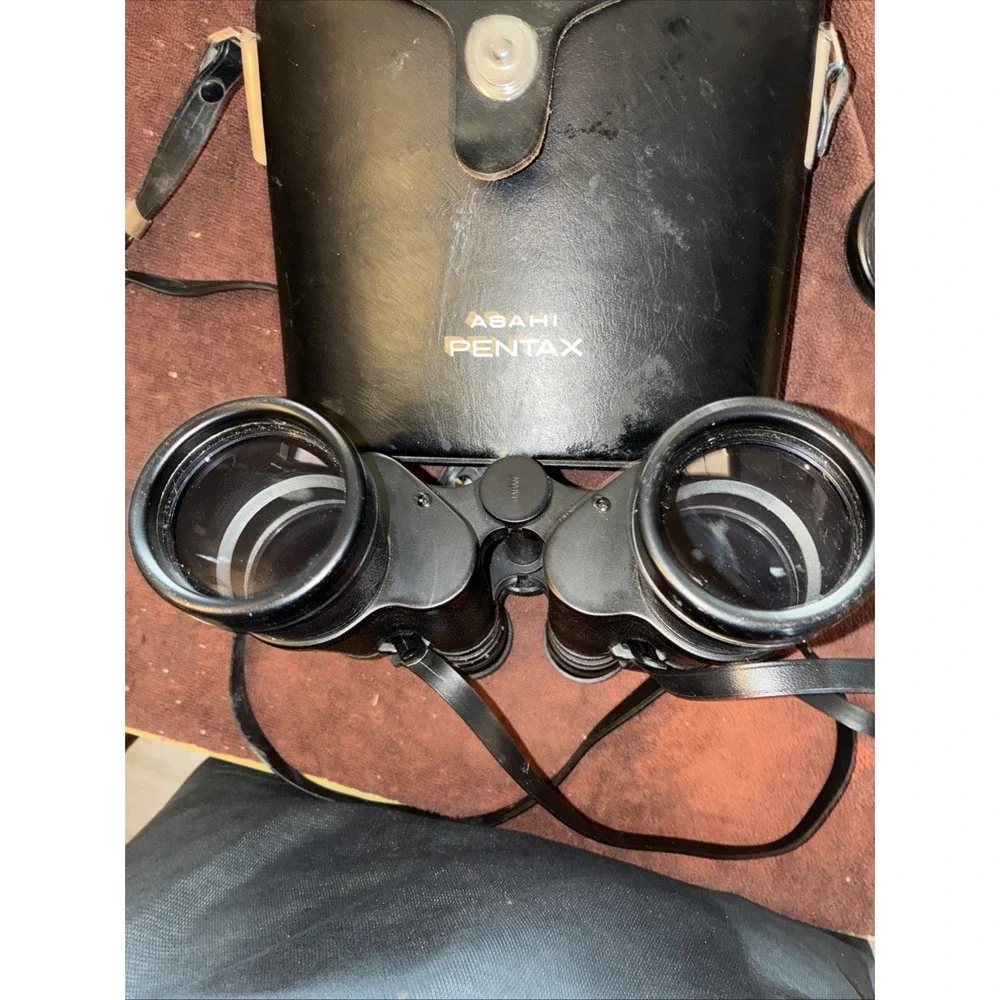 Vtg Asahi Pentax 7X50 Japanese Field Binoculars 5116324 Field 7.1 w/ Case Covers